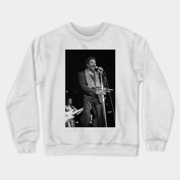 Wilson Pickett BW Photograph Crewneck Sweatshirt by Concert Photos